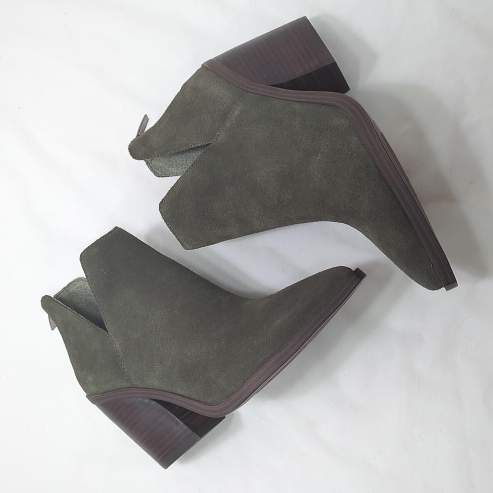 Vince Camuto Gigietta Suede Ankle Boots - Olive Green 8.5